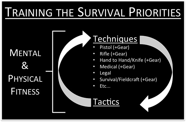 The order of training for the survival priorities