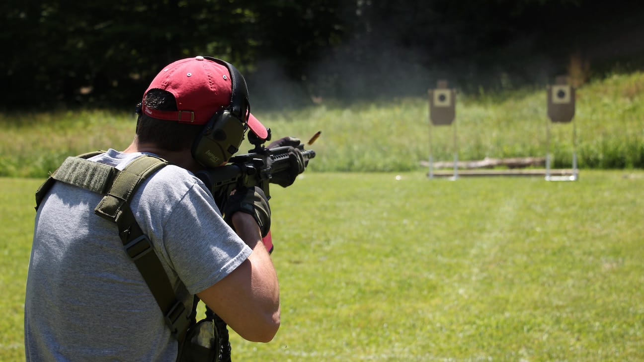 Engaging targets with an AR15 fighting carbine